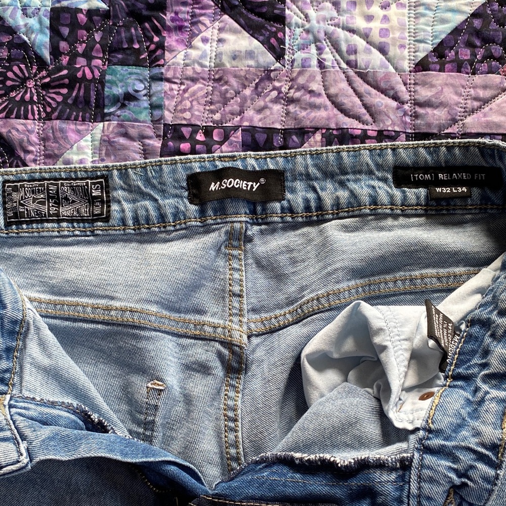 Society Men's Denim Blue Relaxed Jeans
